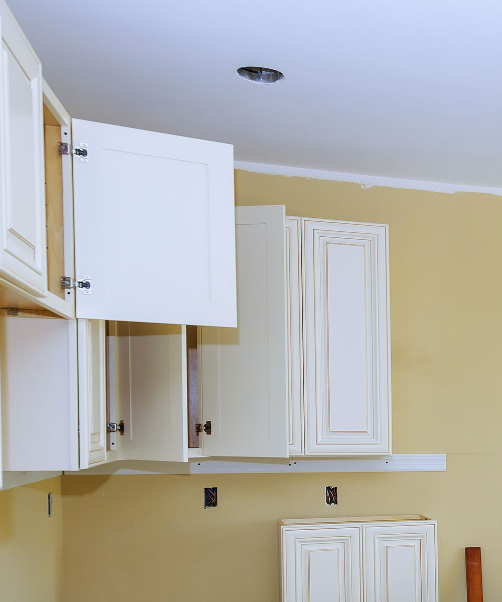 Newely refinished cabinets in a kitchen