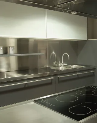 Newely refinished cabinets in a kitchen