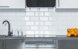 Newely refinished cabinets in a kitchen